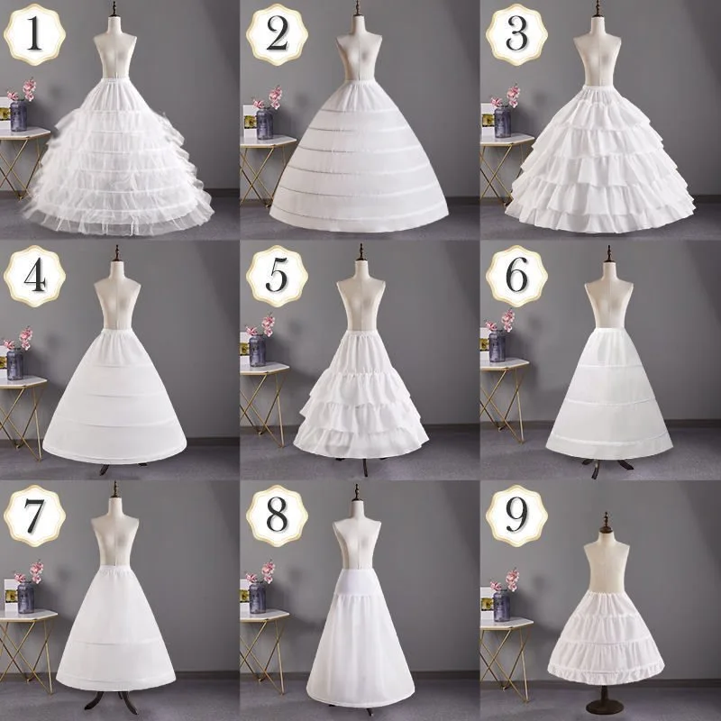 In Stock 6 Hoops Wedding Petticoat Crinoline Slip Bridal Underskirt Puffy High Quality