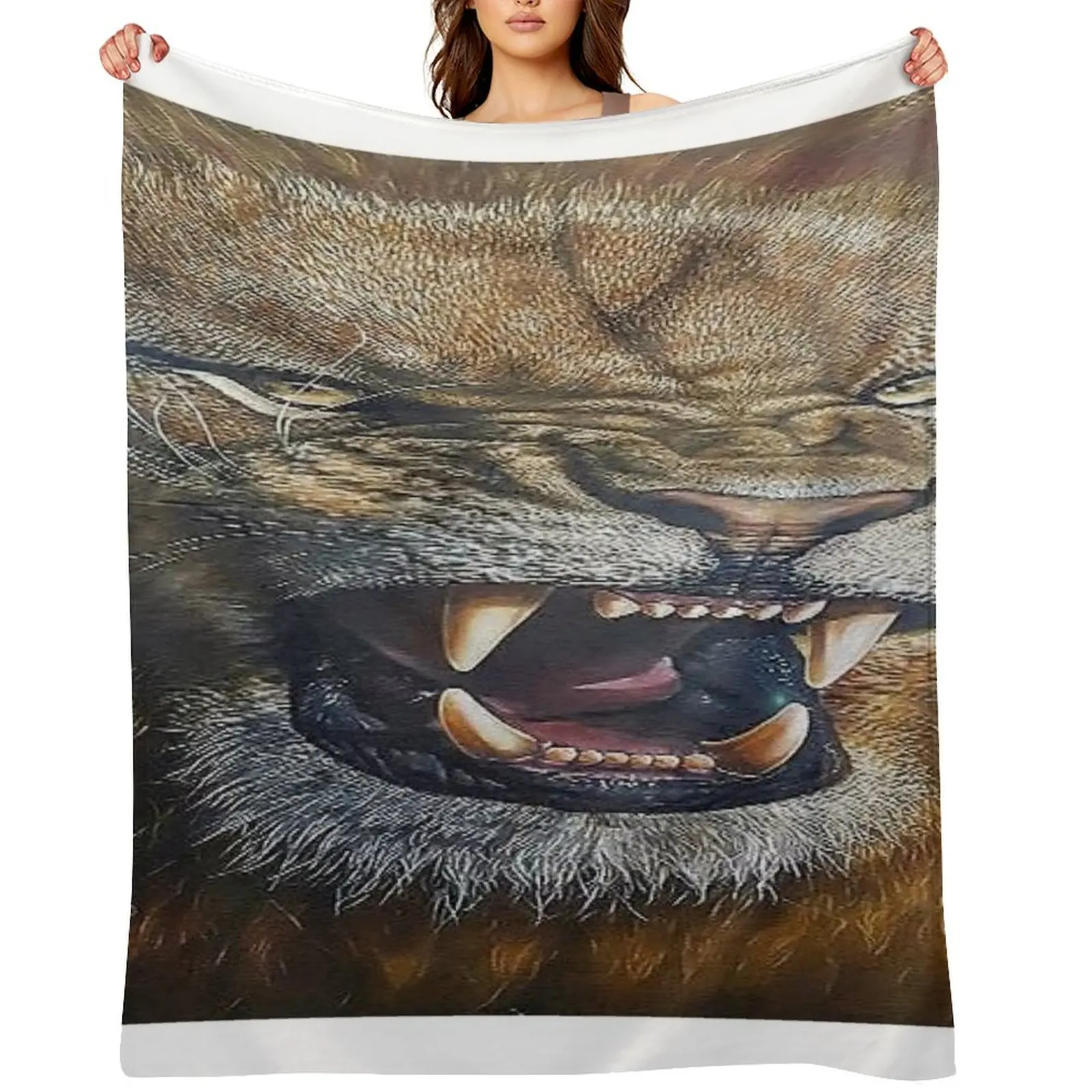 

BIG LION Throw Blanket Furrys Flannel Comforter sofa bed Blankets