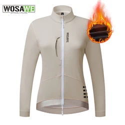 WOSAWE Women Cycling Jacket Winter Warm Up Long Jersey Sleeveless Coat Fleeced clothing Bicycle clothing with 2 way zipper