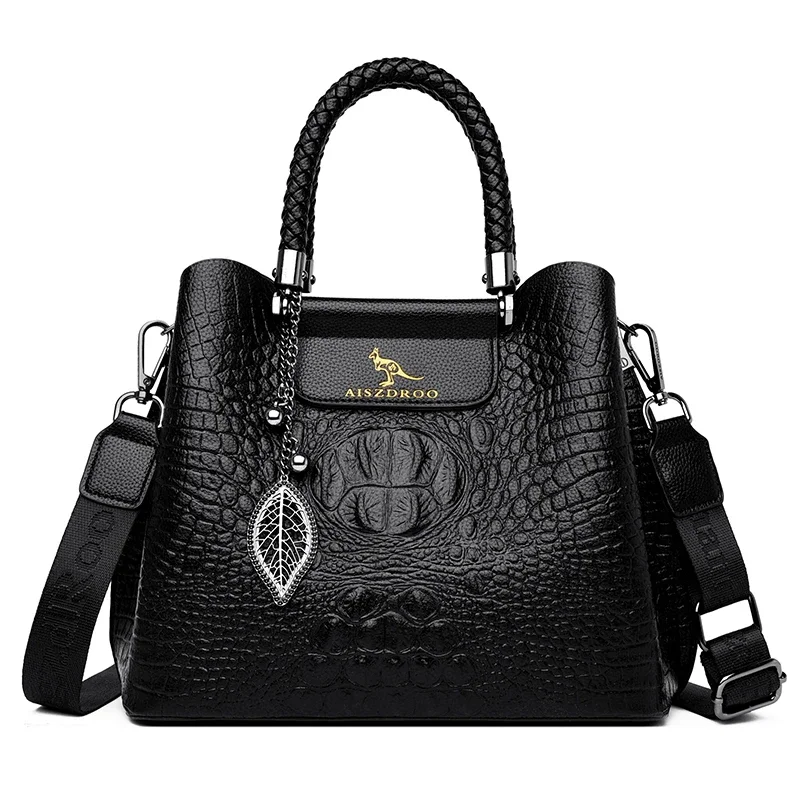 

Brand Crocod pattern Handbag Luxury Designer High Quality Leather Crossbody Shoulder Bag Fashion Lady High Capacity Tote Purses