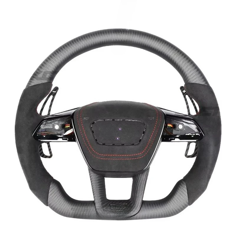 

FOR Custom RS A3 A4L A5 A6L A7 Q2 Q3 S4 S5 S7 8V B8 C7 Upgrade Real Carbon Fiber Led for Alcantara R8 Leather Steering Wheel