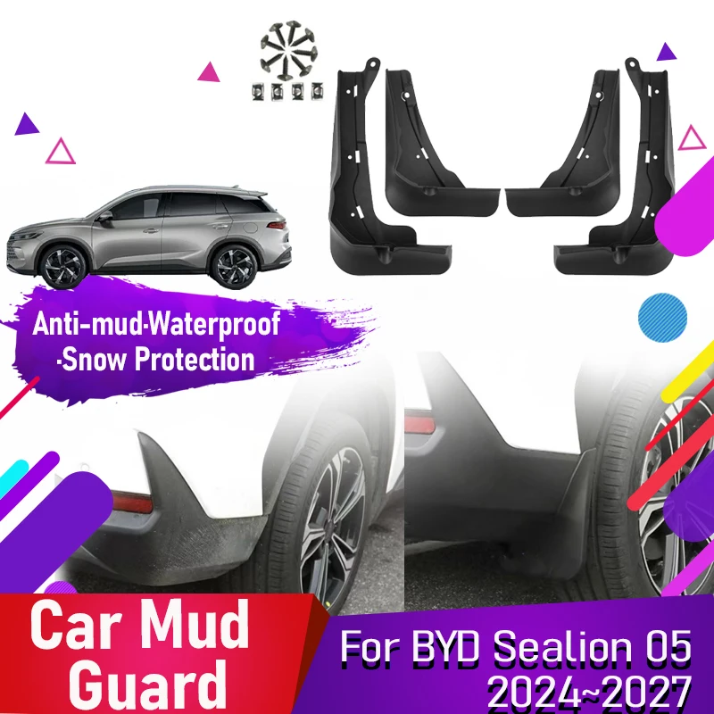 

Car Mud Guard For BYD Sealion 05 DM-i 2024 2025 2026 2027 Dustproof Mudguard Door Fender Styling Exterior Parts Auto Accessories