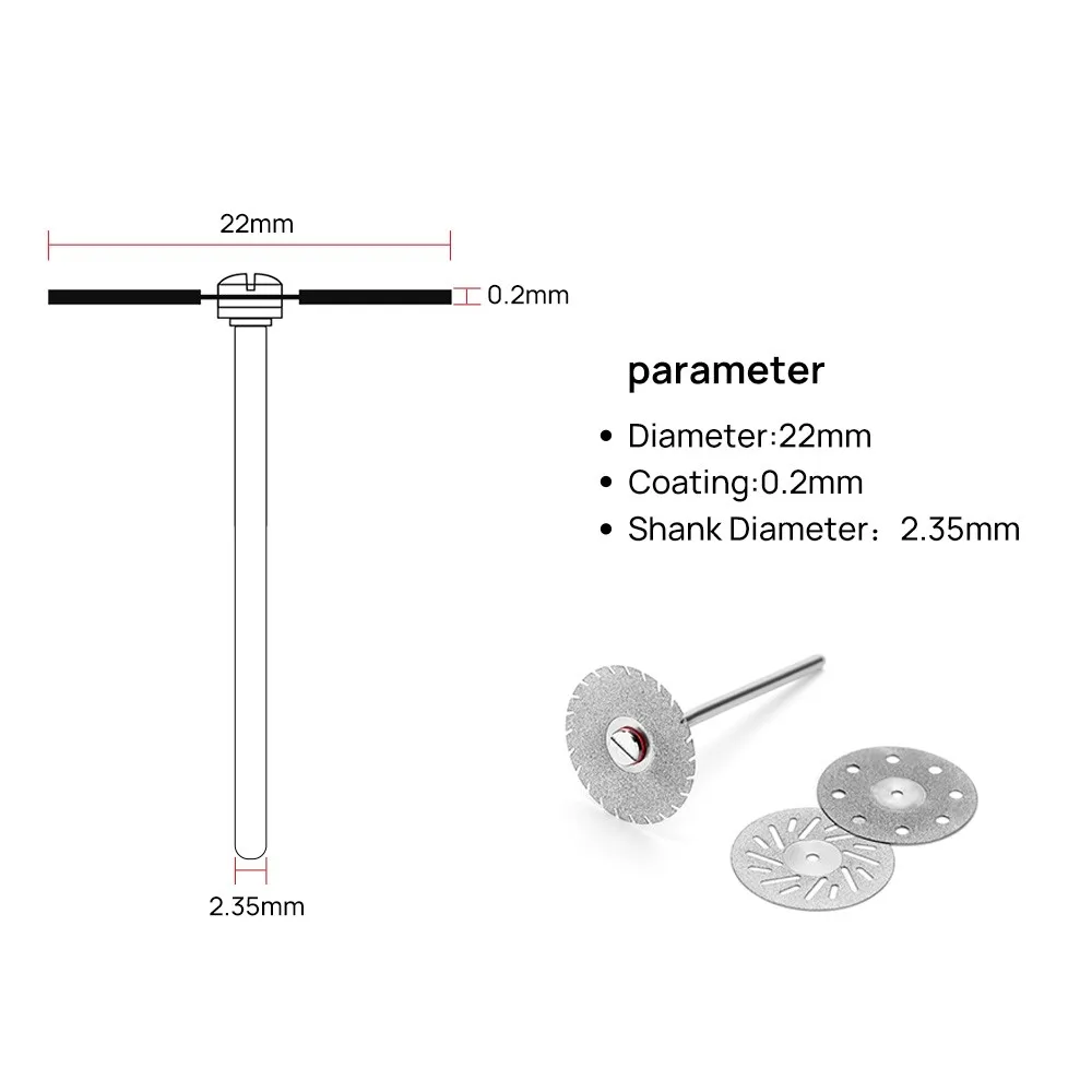 Azdent Dental Lab Polishing Shank Mandrel Burs Dentistry Polishing Disc Cutting Double Side