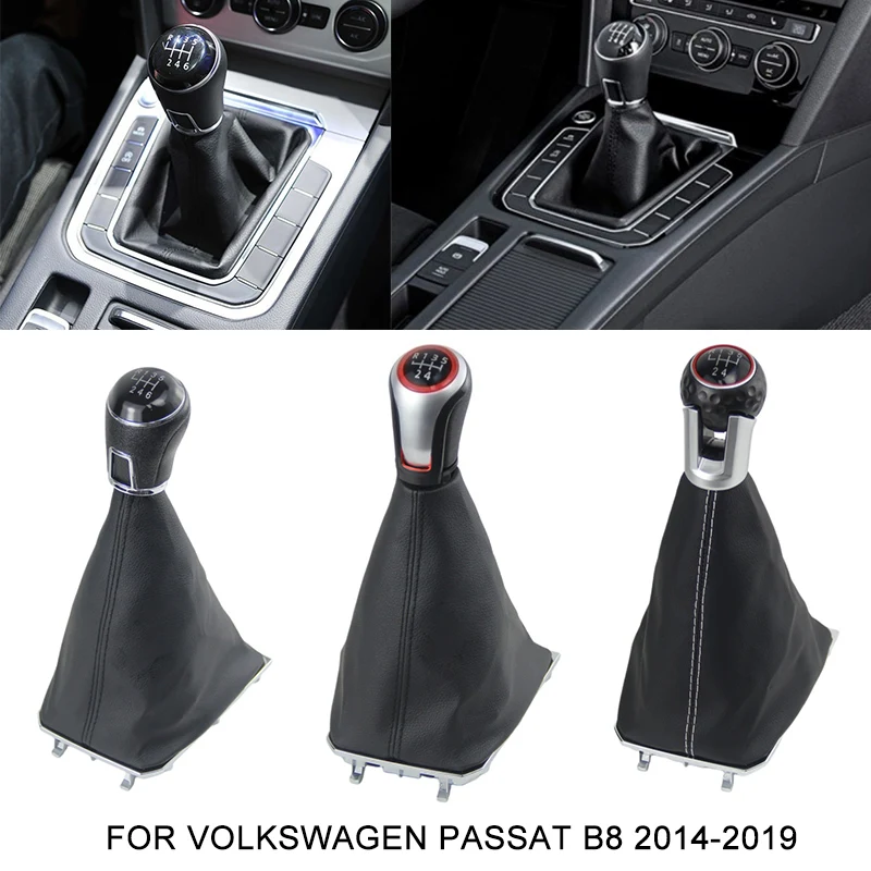 Manual 5/6 Speed Gear Shift Knob With Gaiter Boot Collar Left Hand Drive For Volkswagen Passat B8 2014-2019 VW Gear Shift Cover