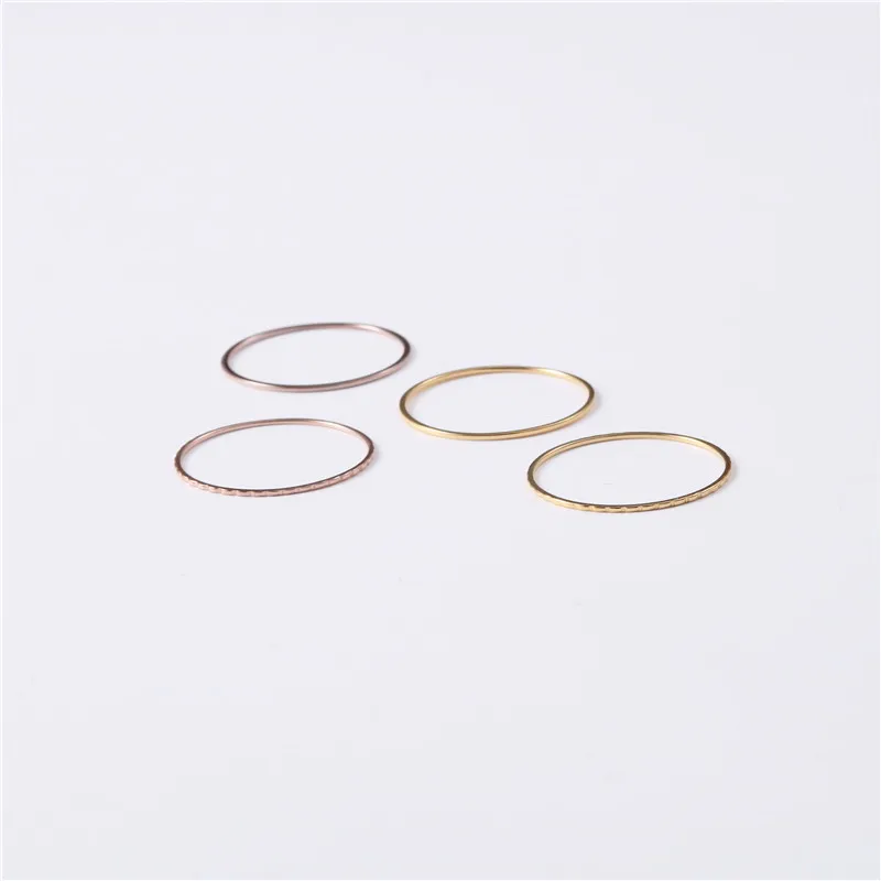 18K Gold Plated Thin 1mm Minimalism Promotion Stainless Steel Tarnish Free Smooth Wedding Ring Woman Fashion Jewelry