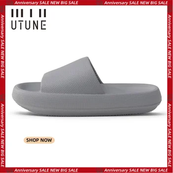 UTUNE EVA slajdy damskie kapcie letnie miękkie grube podeszwy buty wewnętrzne łazienka sandały plażowe męskie zewnętrzne antypoślizgowe pantofle na platformie