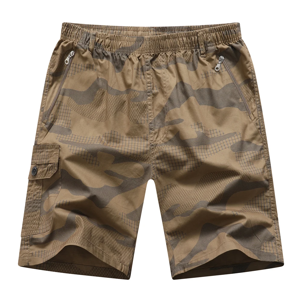 Camuflagem militar shorts de cintura elástica dos homens calções camo bermuda masculino calças curtas de algodão dos homens verão shorts 5xl casual