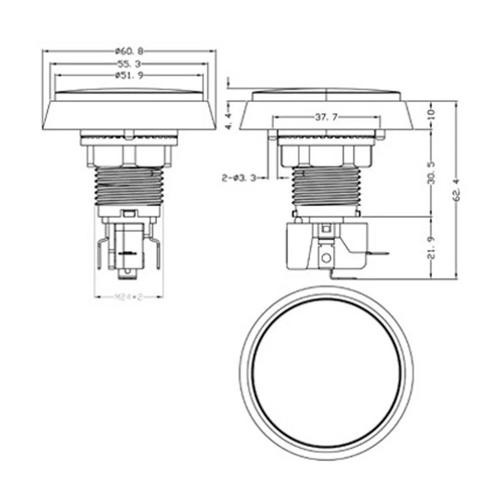 Arcade Taste 5 Farben LED Licht Lampe 60MM Große Runde Arcade Video Game Player Taster Schalter