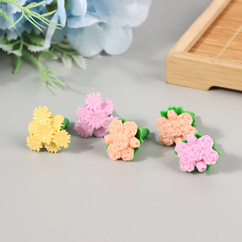 

1pc Dollhouse Mini Bouquet Tulip Rose Bouquet Garden Scene Accessories Decorative Toys Play House Accessories Props