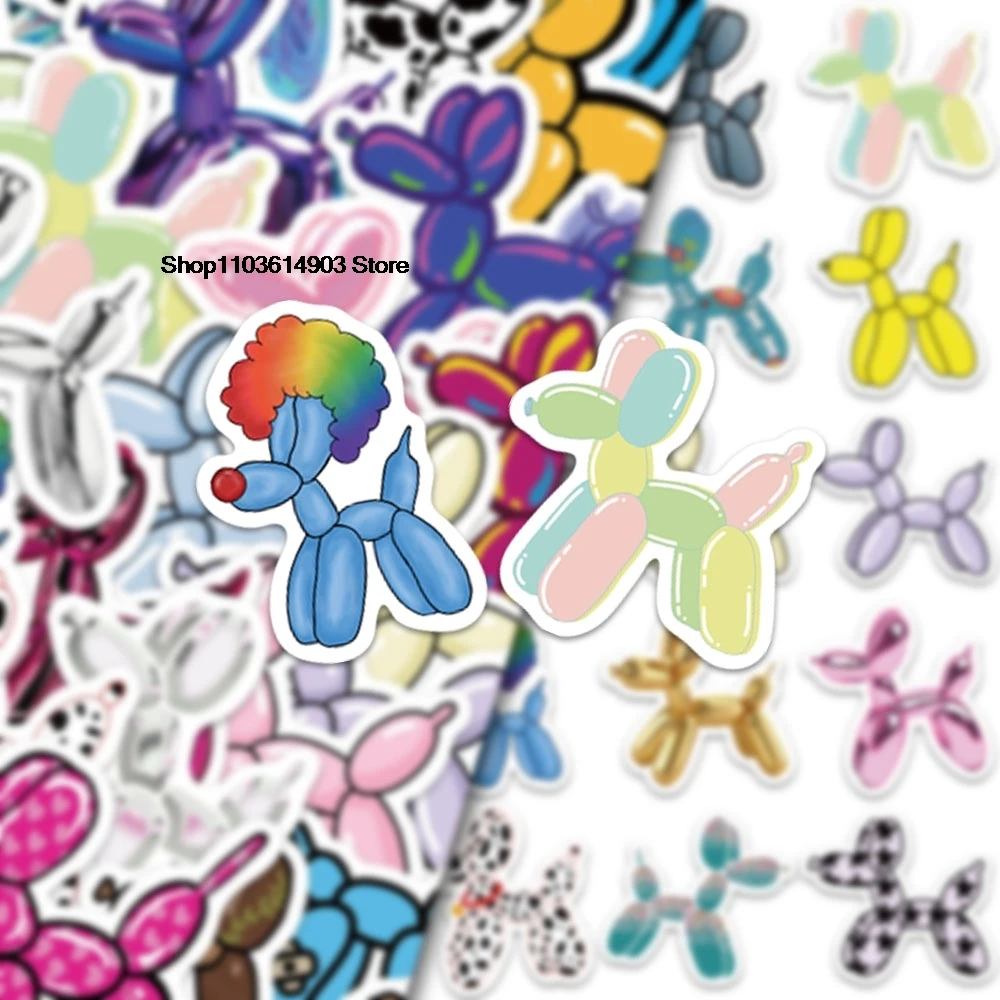 55PCS Colorful balloon dog stickers Creative Decoration Mobile Phone Laptop Computer water bottle Skateboard Sticker