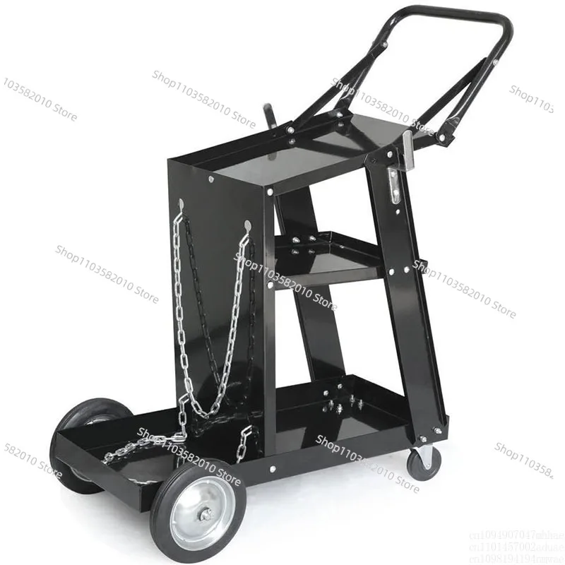 

4-Wheel Welding Machine Tool Trolley with Handle - Flat Hardware Storage Cart