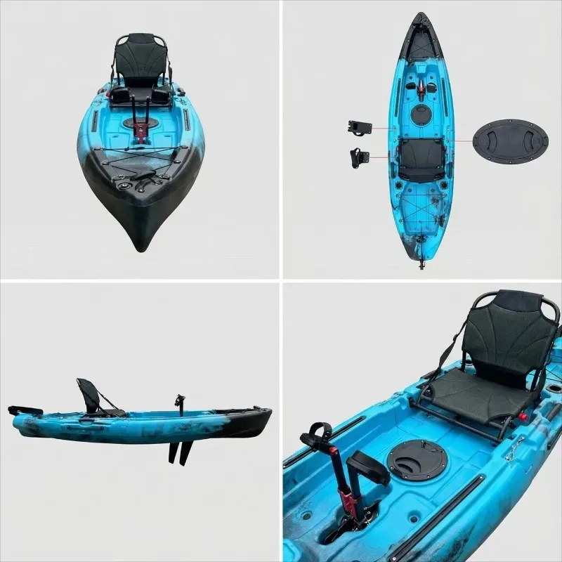 Split Hard Shell Kayak, Electric & Pedal-Driven Canoe, 1-2 PersonforLake/SeaFishing Adventure, Modular Design & Storage