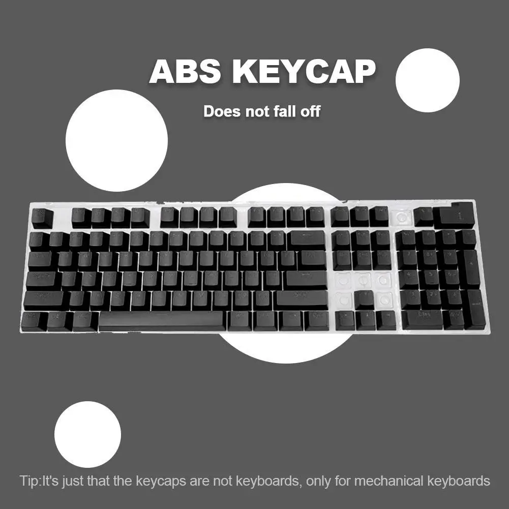 104pcs Ergonomic Fashion Mechanical Keyboard Keycap Notebook Button Accessories