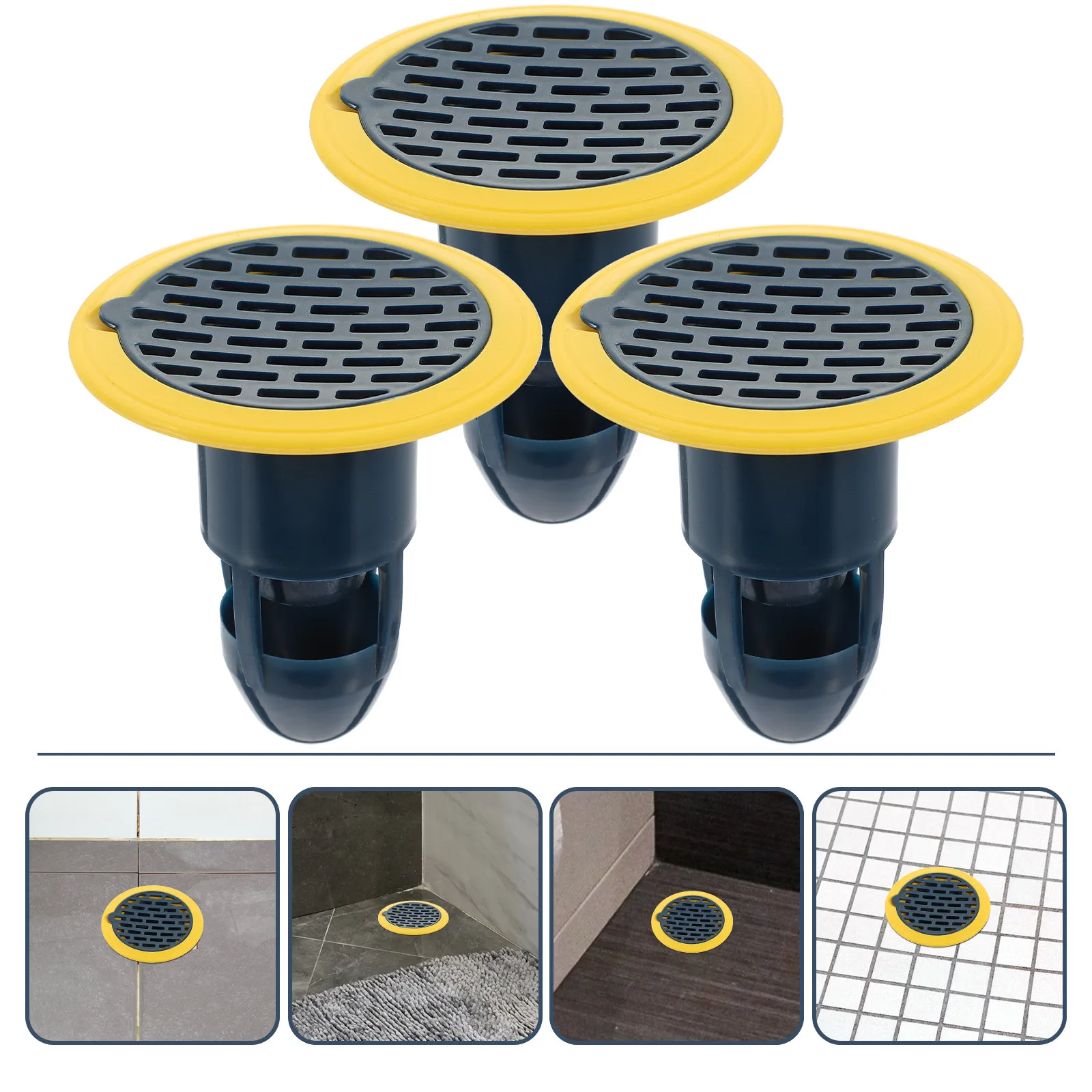 3Pcs Drain Filter Cover for Bathroom Kitchen Sink Shower Tub Floor Strainer Hair Catcher Stopper Odor Blocker Drainage Guard