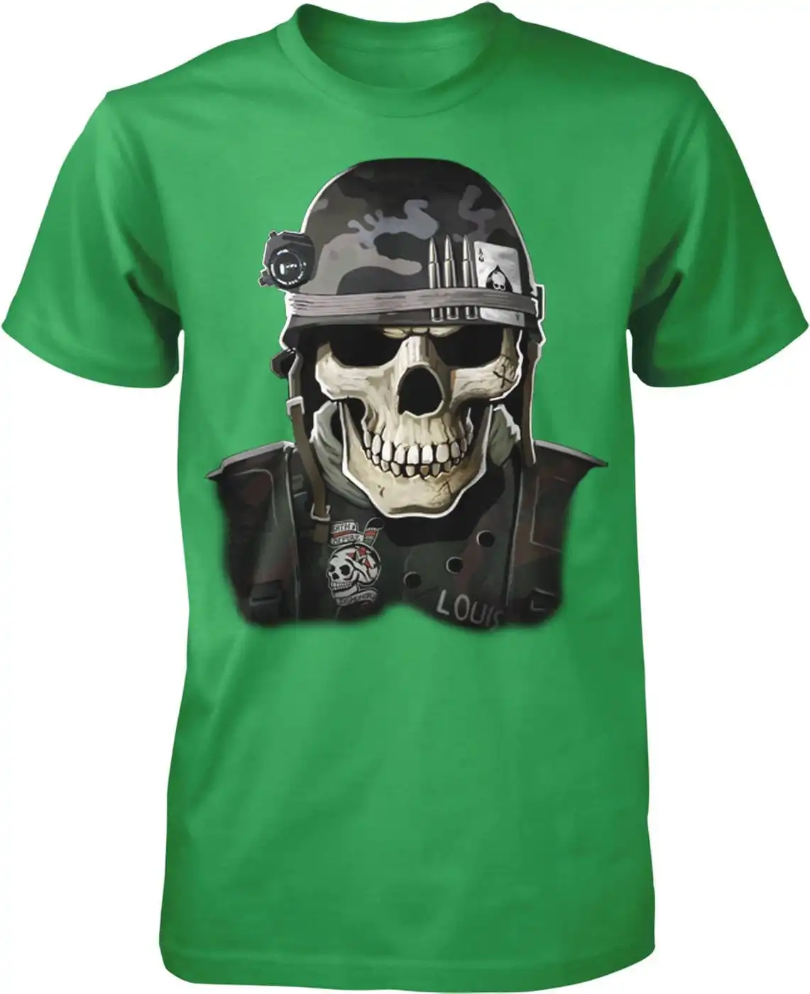 Military Skull Ace of Spades Never Forgotten Men's T shirt HOOD_00379