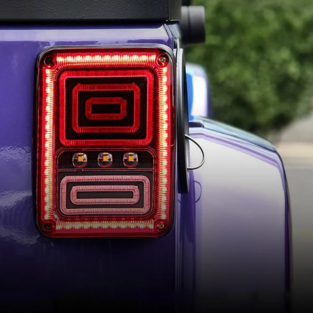 Lantsun J111 Snake LED Tail Lights Rear Lamp ABS Brake Lights Taillight for Jeep for Wrangler JK07-17, 1-pair ﻿
