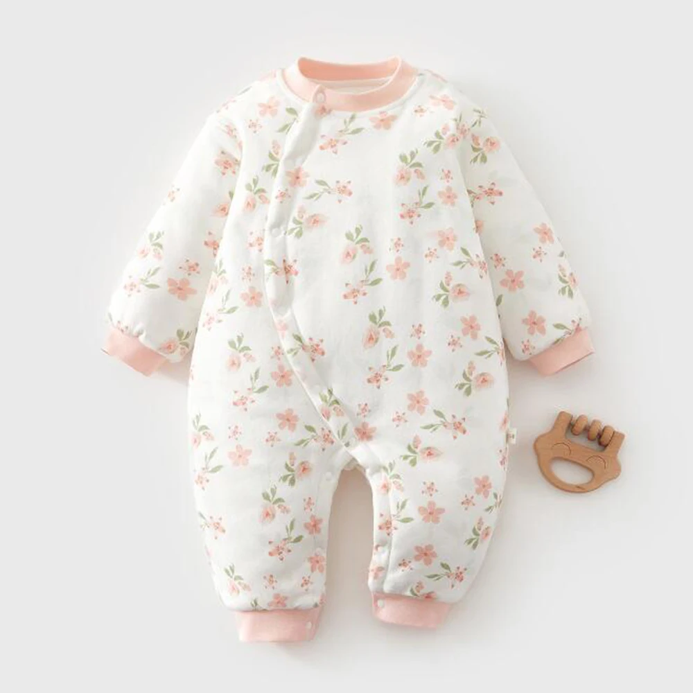 Baby Boy Christmas Outfit Quilted Thicken Warm Winter Baby Girl Boutique Clothing Unisex Infant Romper 3-18Months
