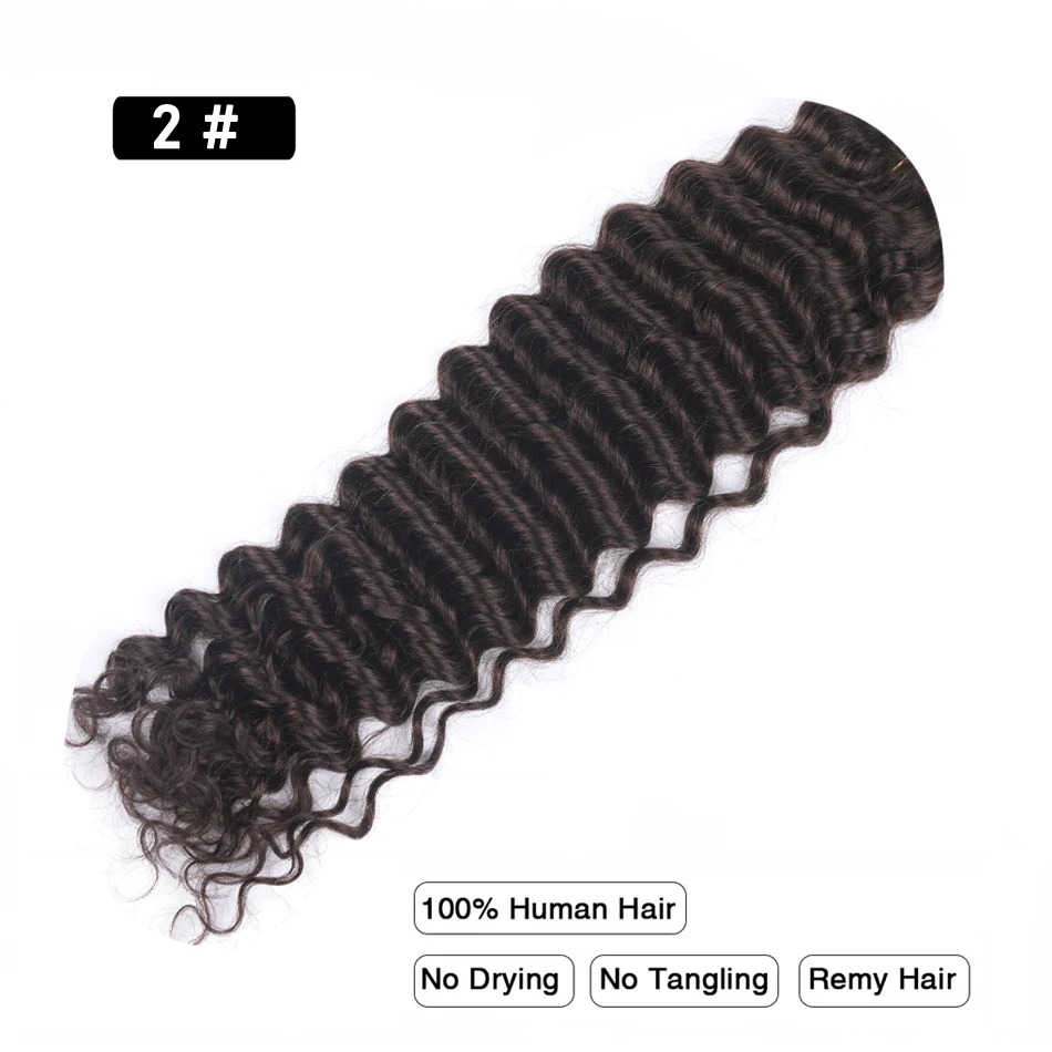 Voorgekleurd Diep Golf Bulk Vlechten Echt haar Geen inslag Remy Bulk Echt haar 14 tot 28 inch Bulk haarverlenging Gehaakte vlechten