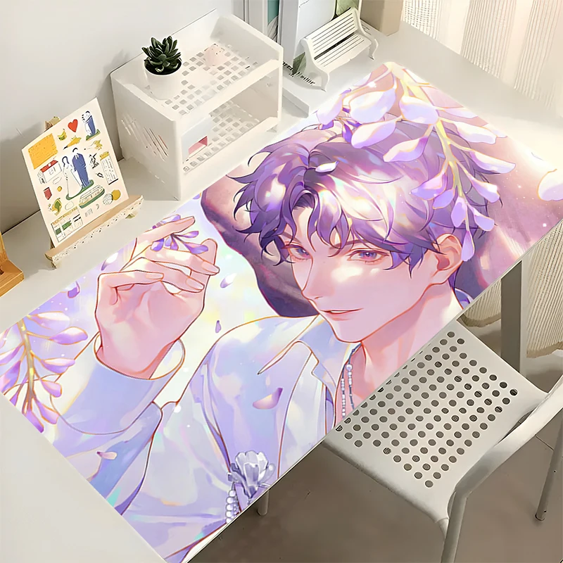 Keyboard Pad Purple Flower Extended Mousepad Office PC Love And Deepspace Rafayel Desktop Protection Mat Laptop Gaming Mouse Pad