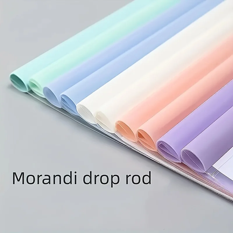 10pcs/set A4 morandi color folder Test paper and document rod clamp file folder Business office supplies