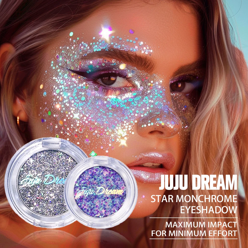 Dream Multi-Color Glitter Eyeshadow, Chunky Sparkle Powder for Festival & Stage Makeup