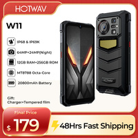 HOTWAV W11 Rugged Phone 6.6'' FHD+ 64MP+24MP(Night) Vision Camera Smartphone 20800mAh 12GB RAM+256GB ROM Charging Cellphones