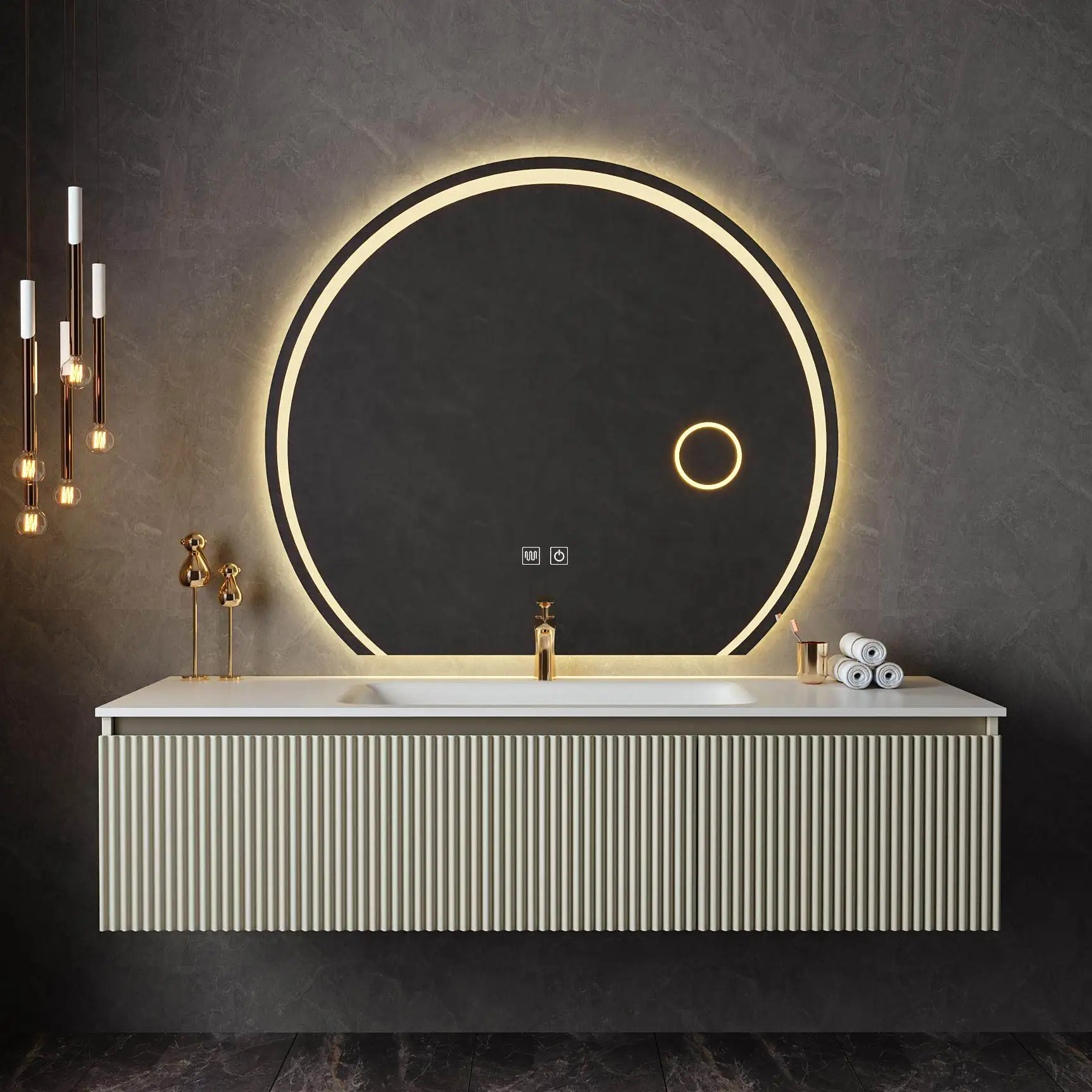 Modern Luxury Bathroom Cabinet Trendy Space Saving Desk Entertainment Bathroom Cabinet Individual Gabinete Postmodern Furniture