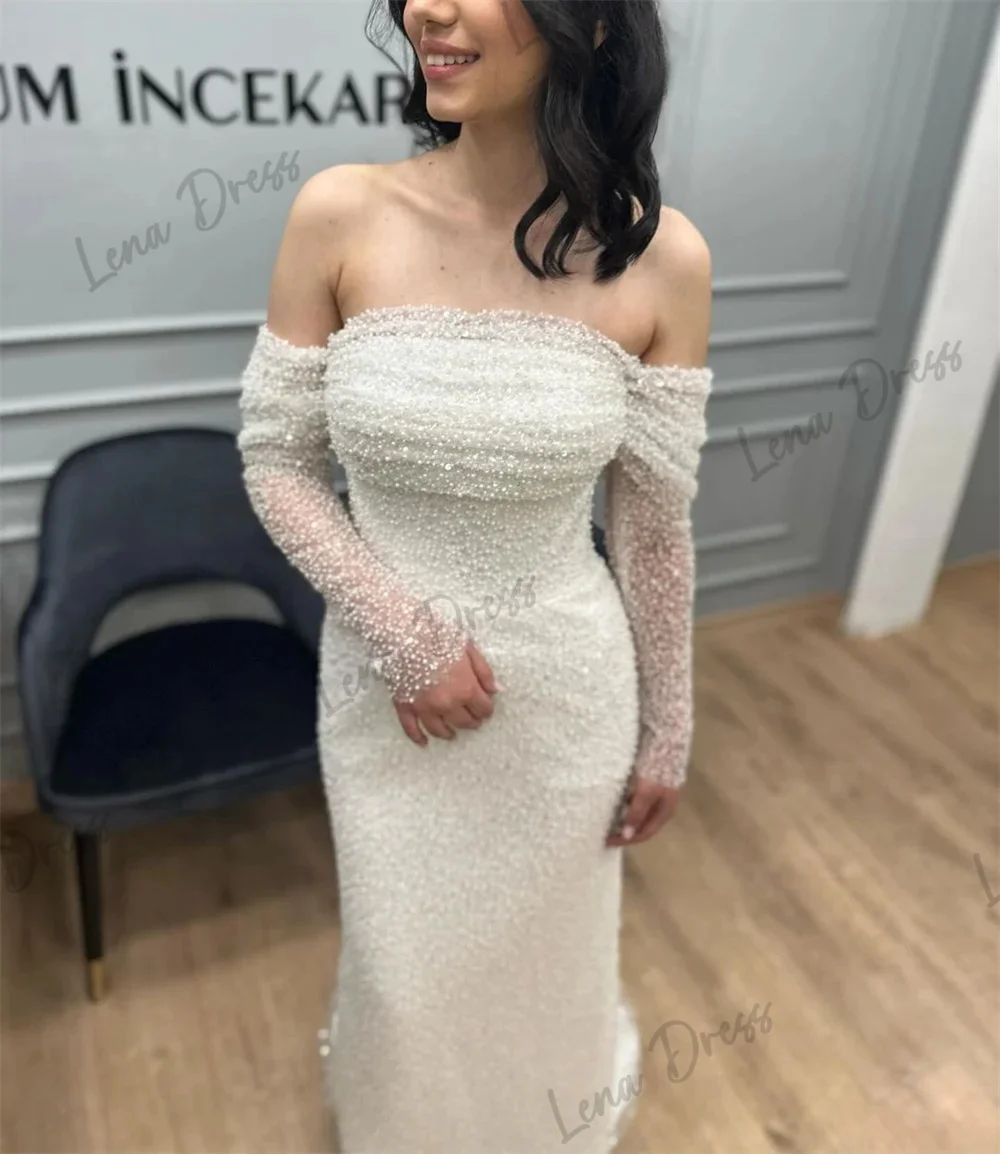 Lena Evening Dresses for Special Occasions Sequins Fish Tail Gala Dresses Woman 2024 for Party Dress White Strapless Ball Gowns