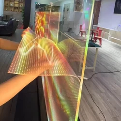 Flexible led film screen display Transparent display P4 P5 P16 Ultra light ultra-thin glass screen background wall advertising