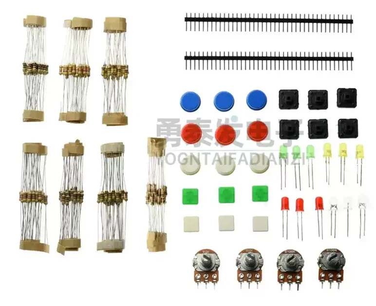 Super Electronic Component KitsParts Assorted Set Pack Normal Parts Carbon Film Resistor LED WTH148 Potentiometer Component Kit 