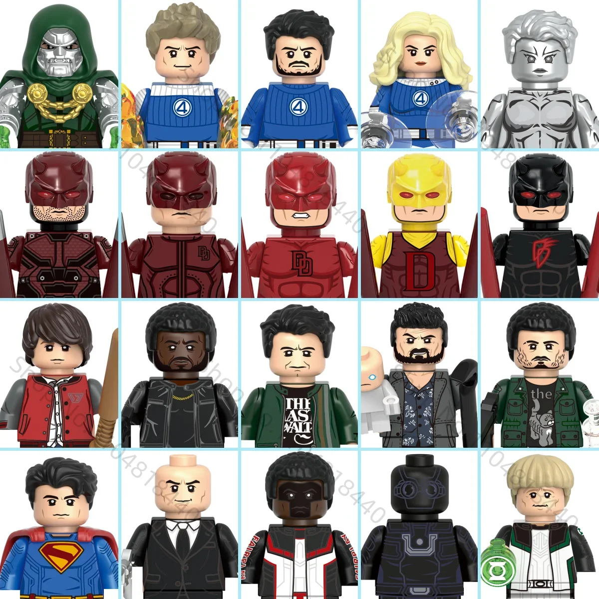 

Hot-selling Marvel anime character Daredevil Batman Doctor Doom children's mini building block toy gift assembly puzzle