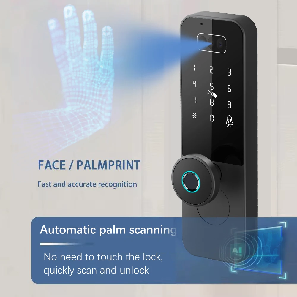 TYSH 3D Recognition Lock Electronic Lock With Palm Unlocking Fingerprint Door Lock Digital Keyboard Password Lock