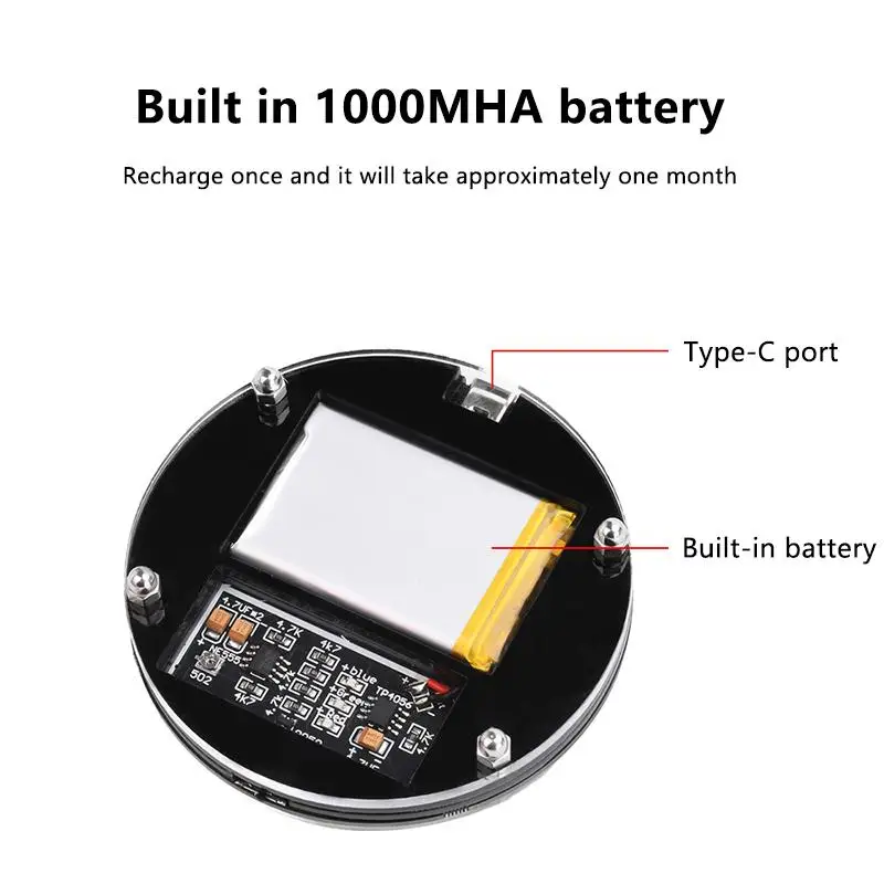 Generator sygnału o częstotliwości rezonansu Schumana DC 5V 7.83HZ, generator sygnałów z interfejsem Type-C, ładowalny generator impulsów falowych