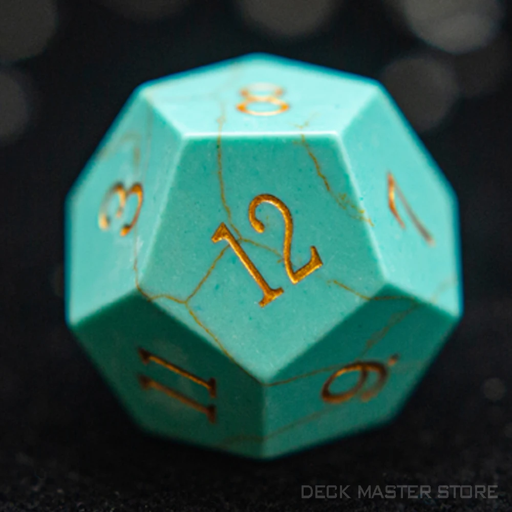 Turquoise Dice Polyhedral Gemstone Various Shapes Digital D20 DnD Dice for D&D TRPG Magic Tabletop Games Board Games Dice