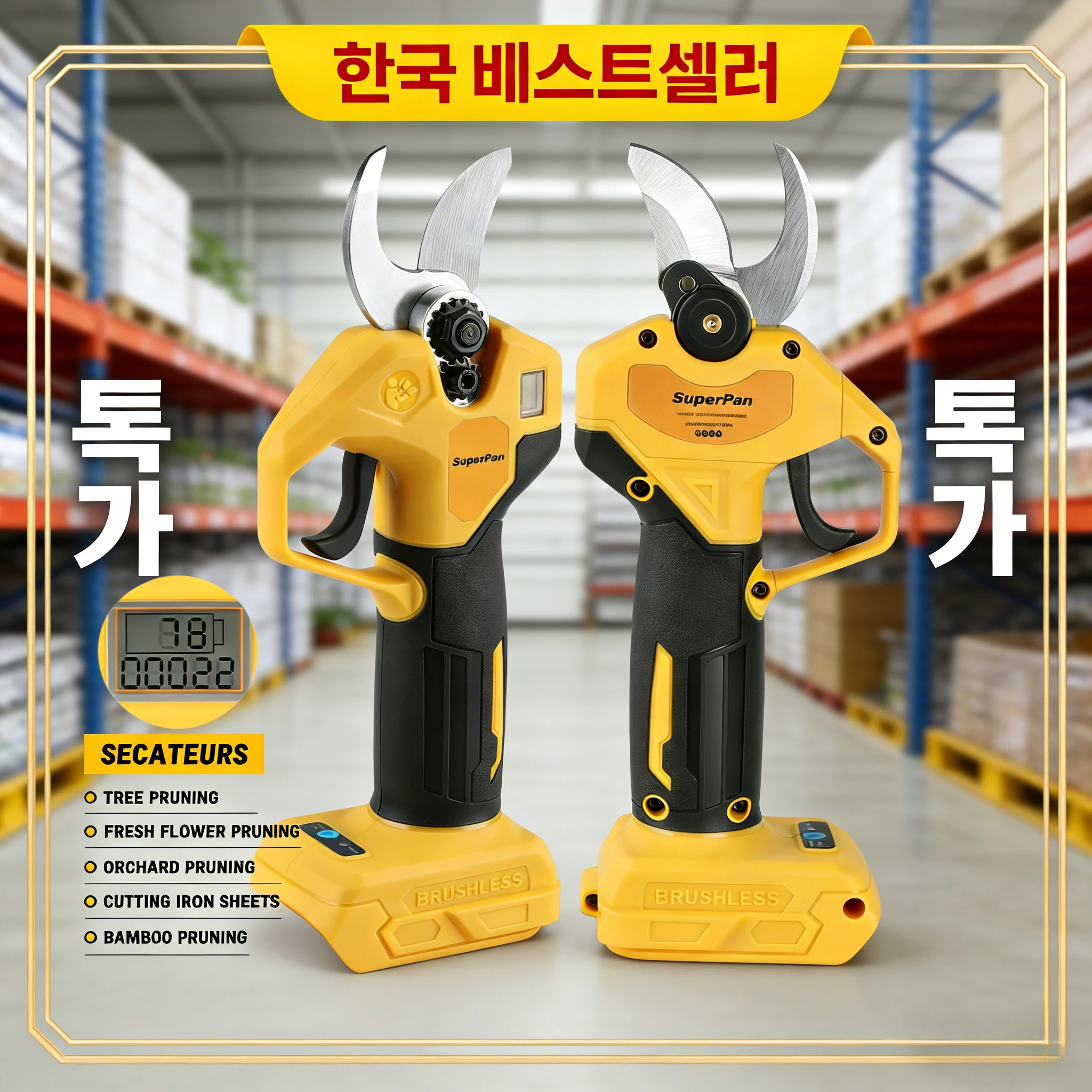 

Аккумуляторный садовый секатор SuperPan PowerTool с острым лезвием, легкий инструмент для обрезки веток, совместимый с аккумулятором DeWalt 18V.