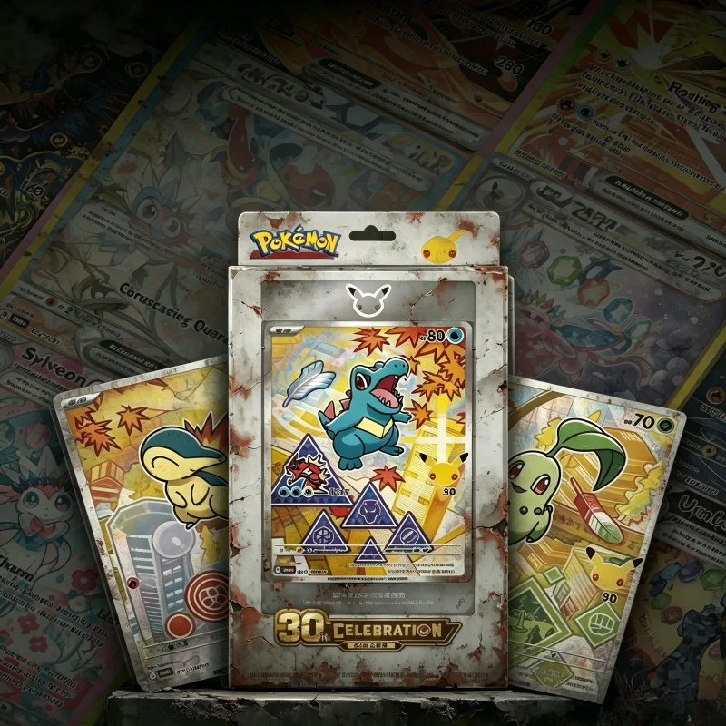 Pokemon 30th Anniversary Starter Partner Illustration Flash Card Set Vol 2 Super Rare Holographic Gift for Fans TCG Collection