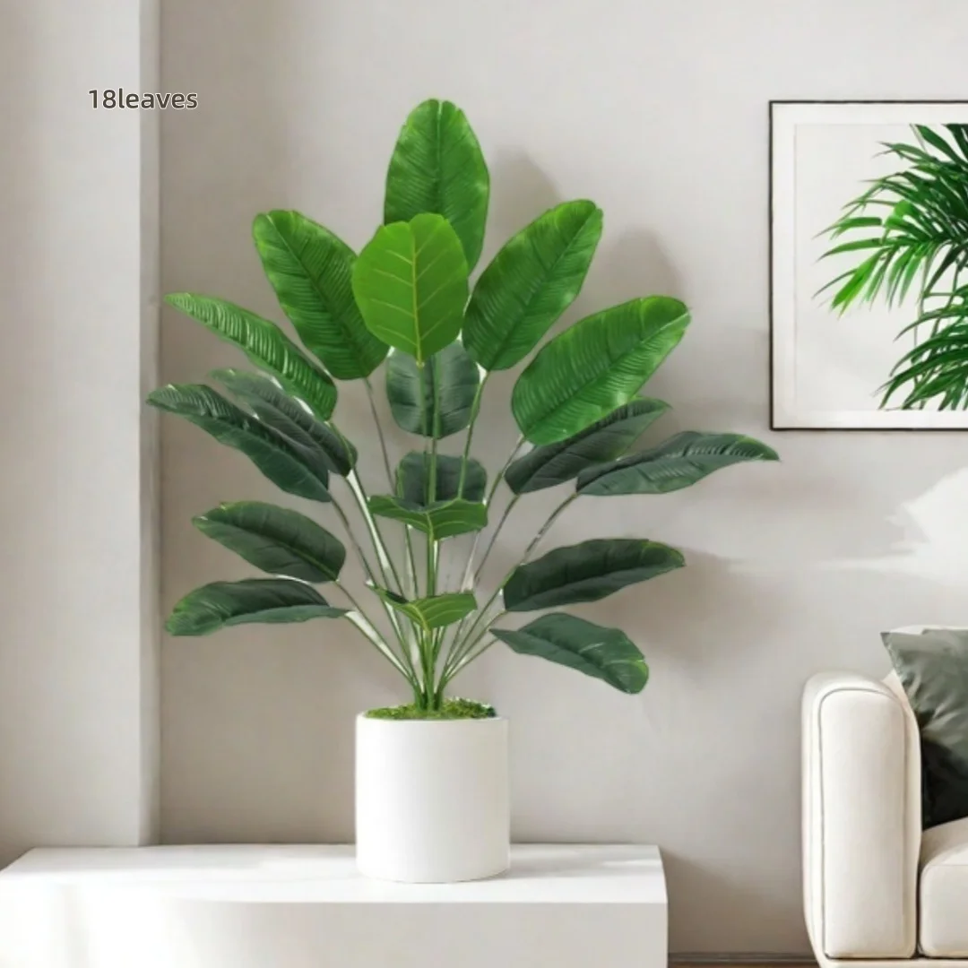 76cm Artificial Plants Banana Tree Fake Bird of Paradise Leaves Tropical  Palm Plants for Home Wedding Garden Party Decor