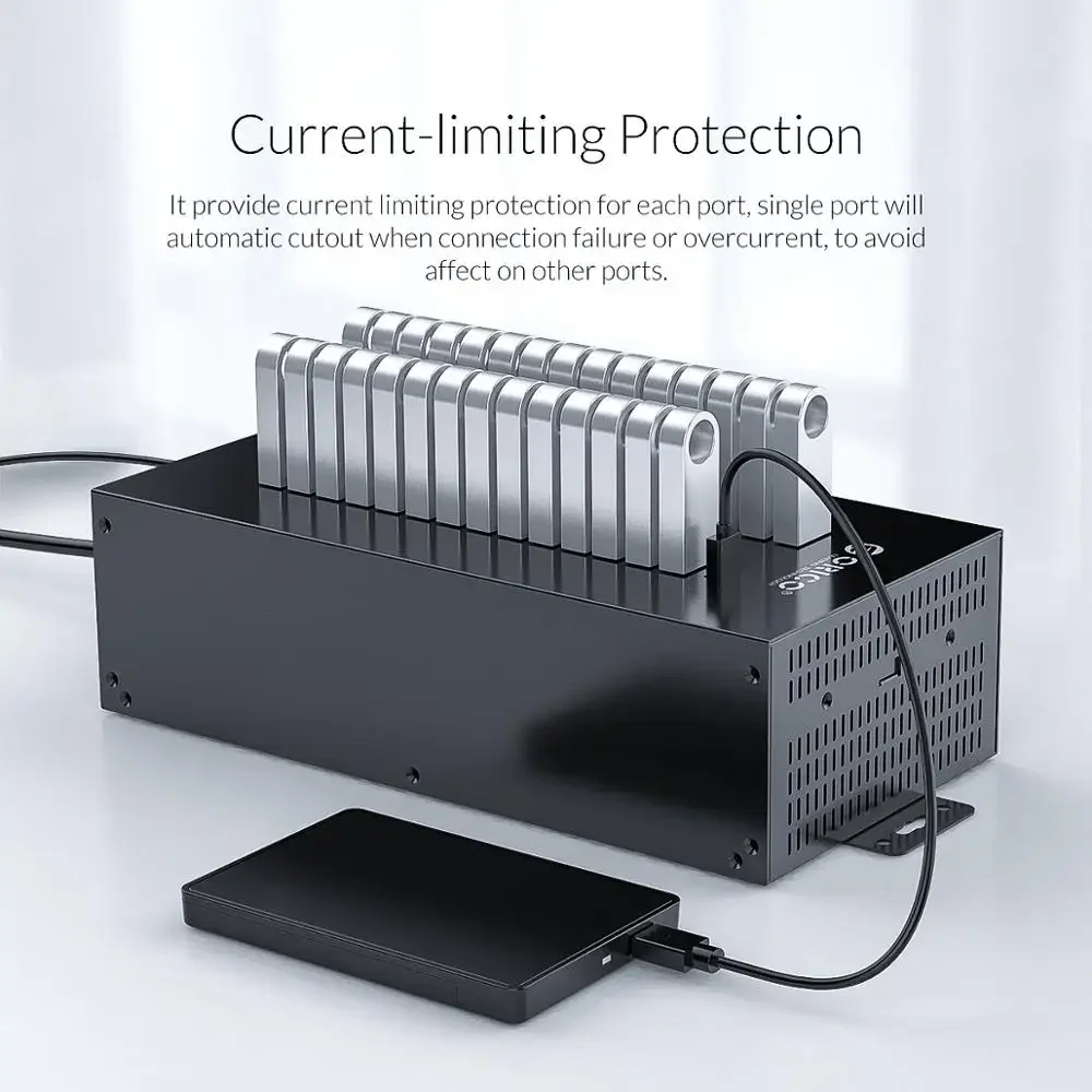 ORICO 20/30 Ports Usb Hub USB2.0 Splitter with 300W Separate Power Group for U Disk Data Test Batch Replication for PC Laptop