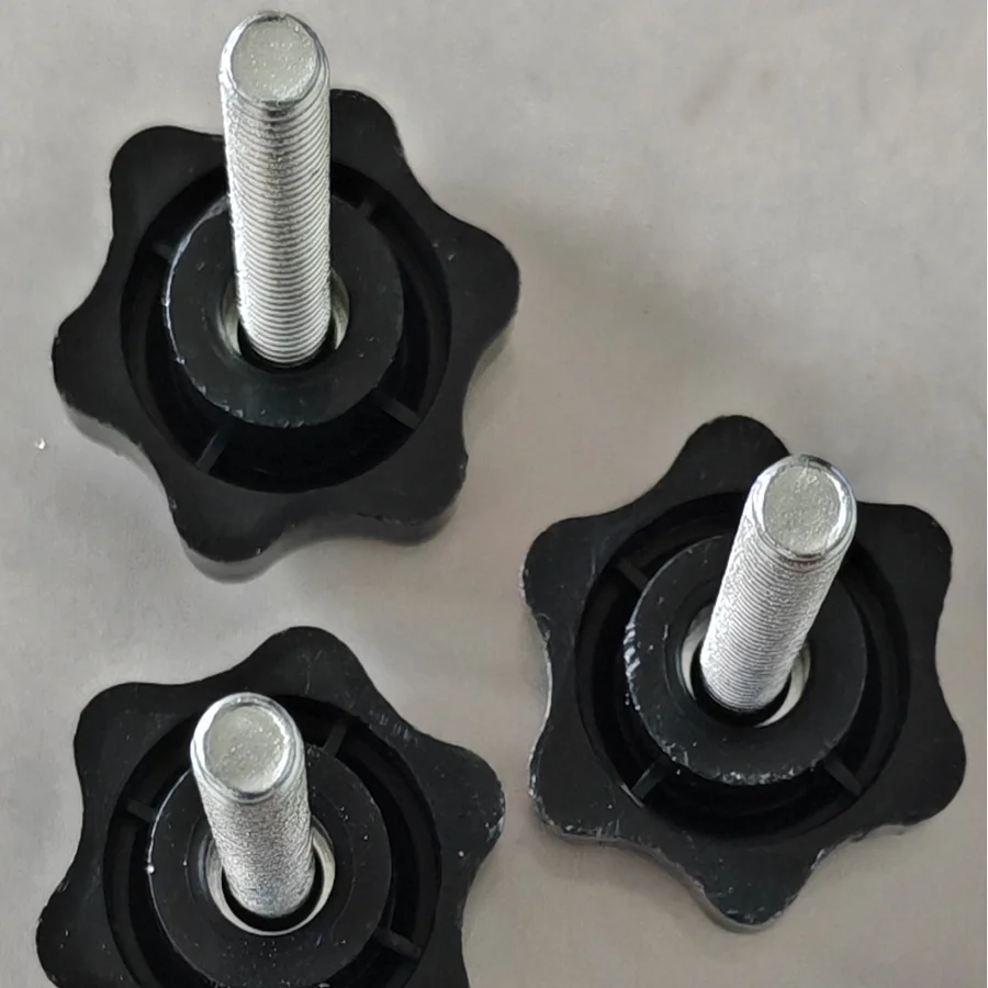 Star Shape Bakelite Hand Knob Six-Lobe Clamping Screw Carbon Steel Handle Bolt M4-M12 Machine Fastening Screws