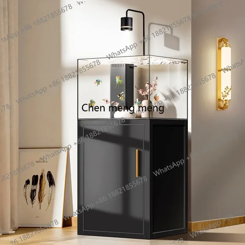 Z138  Bottom filter fish tank goldfish aquarium new living room vertical small ultra-white glass water-free