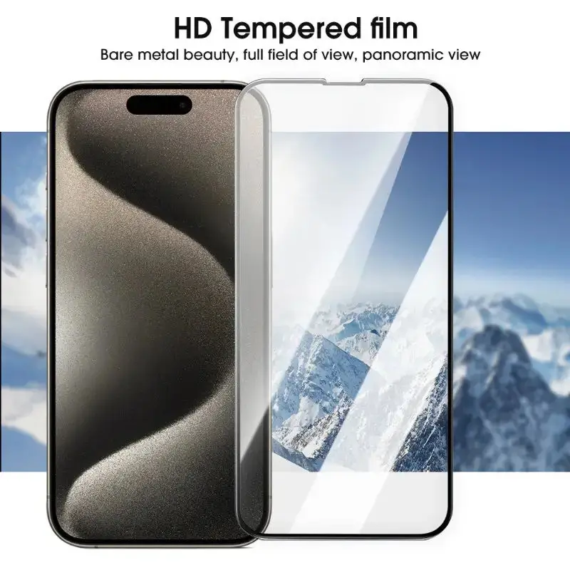 Screen Protector For iPhone 16 Plus 16 Pro Max Full Glue Cover Tempered Glass Protective Films For iPhone16 Phone Accessories