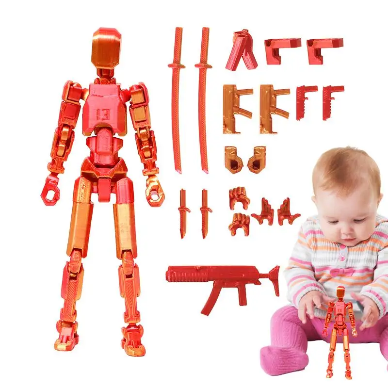 Action Figure Body Multi-Jointed Movable Robot Multiple Accessories Action Figures For Birthday Christmas Thanksgiving