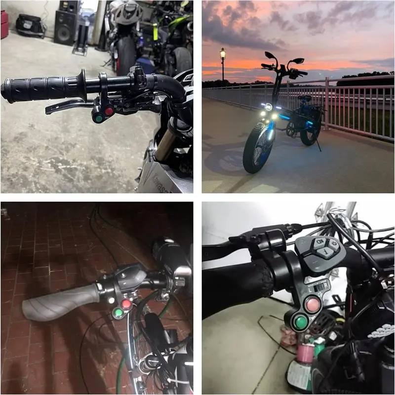 Superior-Universal ATV UTV Turn Signal Horn Kit Handlebar Thumb Switch With LED Lights Flasher SXS Turn Signal Horn Kit