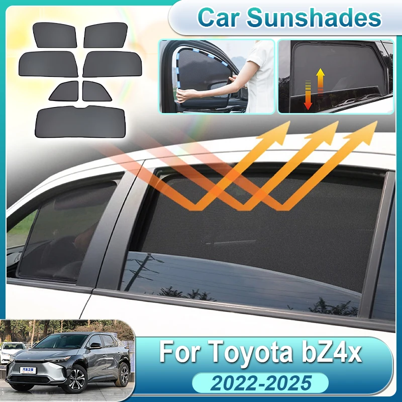 

Car Window Shade For Toyota BZ4x Accessories 2022-2025 EA10 Anti-UV Car Sunshade Cover Side Glass Mesh Sunshade Auto Accessories