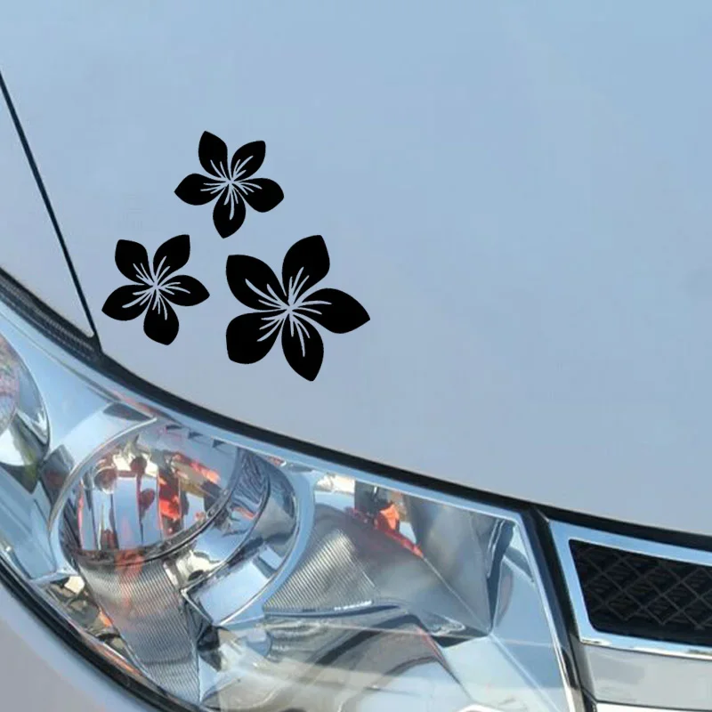Plumeria Flower Vinyl Car Stickers Waterproof UV Resistant Floral Decor Decals for Car Motorcycle Laptop Water Bottle