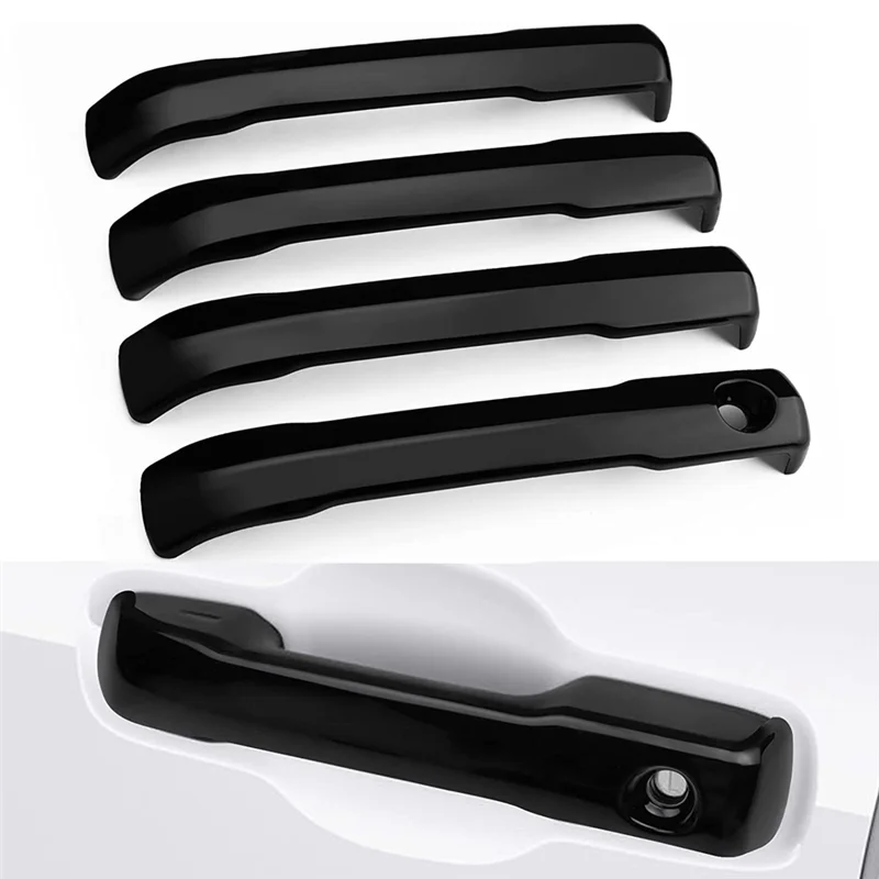 Car Exterior Door Handle Cover Trim Protector for Toyota Tundra 2022-2023 Accessories - Piano Black