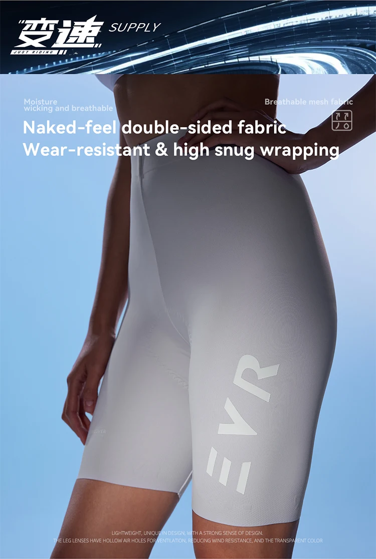 EVR Damen-Radhose mit hoher Taille, Sommer-Radhose, Double Arrow, stoßdämpfende, gepolsterte Radhose, MTB-Radhose – Detail 6