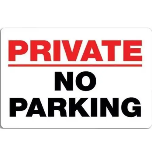 علامة لوحة معدنية تحذير ممنوع وقوف السيارات الخاصة الفن جدار المنزل كهف ديكور القصدير