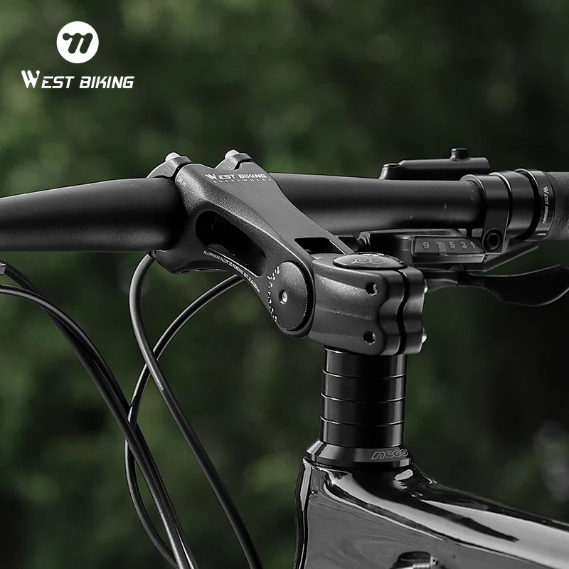 

WEST BIKING ±60 ° Регулируемый велосипедный вынос руля из алюминиевого сплава, полый, легкий, для горных и шоссейных велосипедов