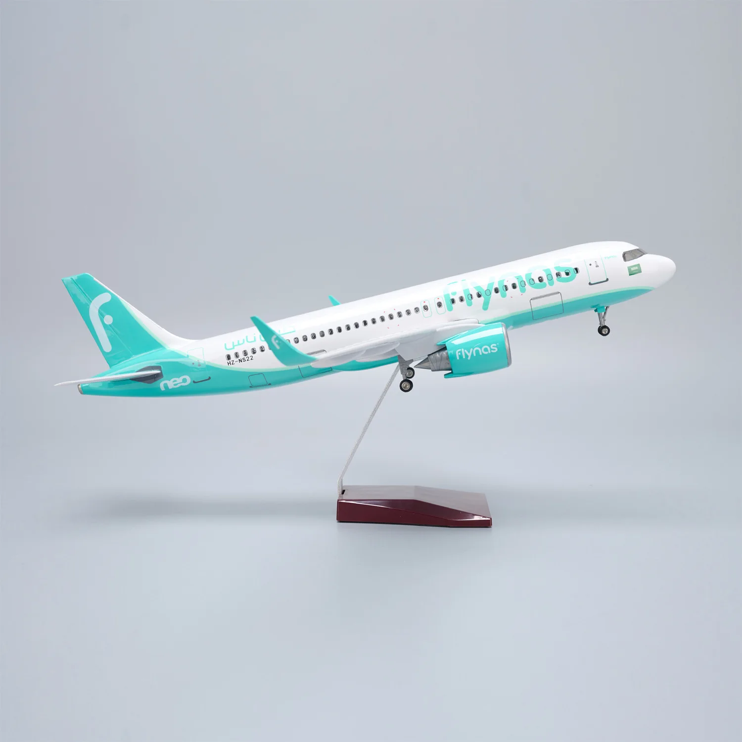 1:80 Scale 47cm Saudi Flynas A320neo Aircraft Model Resin Diecast Airplanes With Landing Gear Static Display Aviation Souvenir